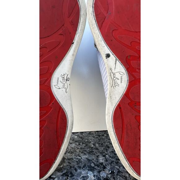 Christian Louboutin White Multicolor Mesh Leather Sneakers Sz EU 43 - Picture 14 of 16